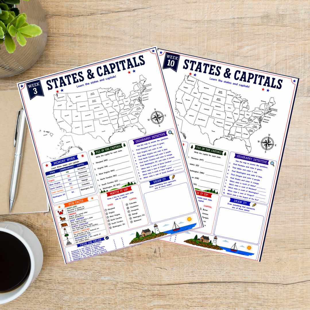 Cycle 3 Geography Printable Worksheets | Weeks 1–24 | Classical Conversations® Foundations Geography | Homeschool Geography PDF
