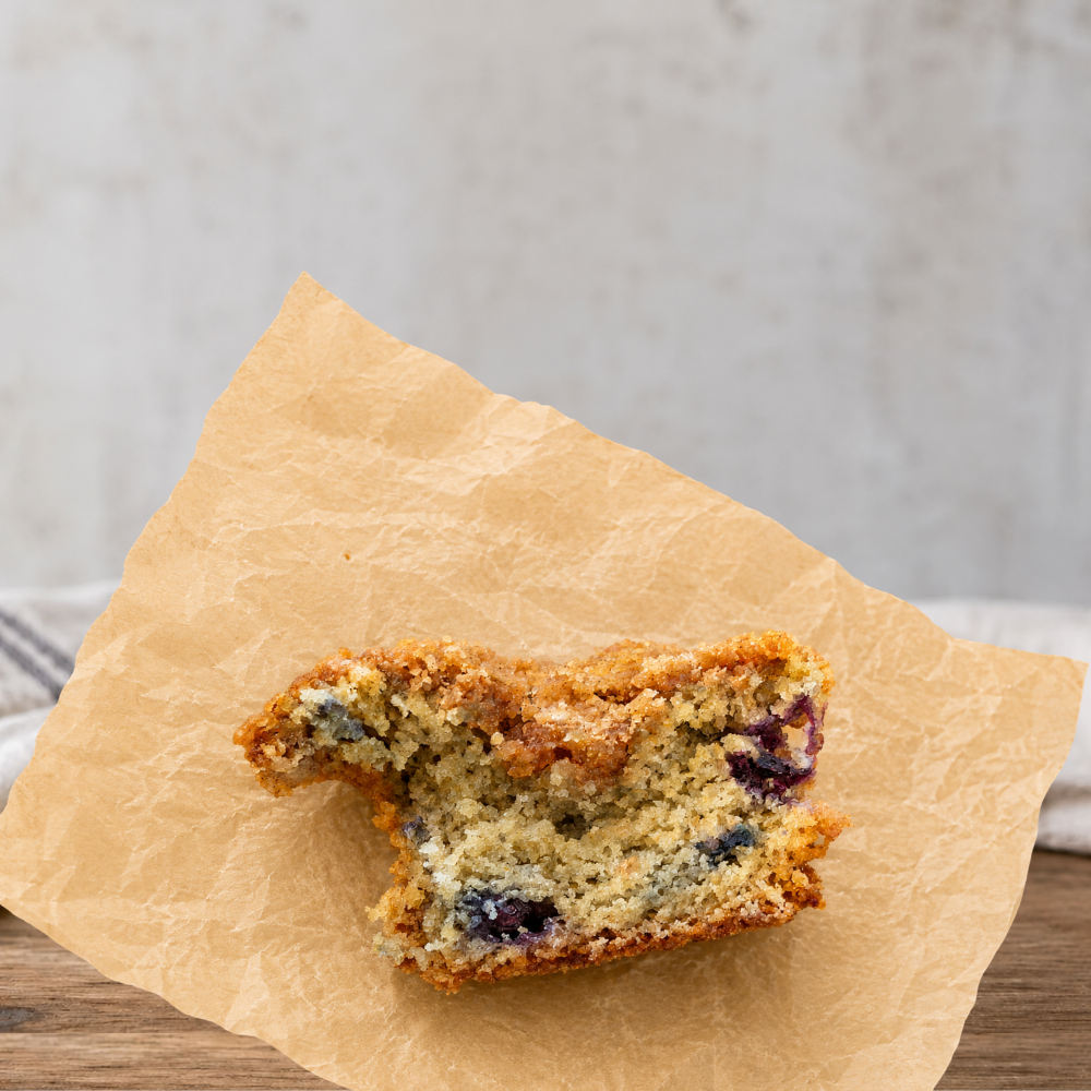 Organic Fresh Milled Blueberry Muffins With Cinnamon Sugar Crumble (1 Dozen)